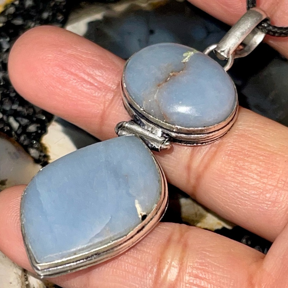❌SALE❌ Crack Blue Anhydrite Angelite Pendant 2 1/2”